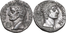 Tiberius with Divus Augustus (14-37 AD). BI Tetradrachm, Alexandria mint. Dated RY 14 (AD 27/28). Obv. ΤΙΒΕΡΙΟΣ ΚΑΙΣΑΡ ΣΕΒΑΣΤΟΣ. Laureate head of Tibe...