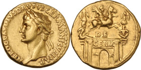 Nero Claudius Drusus, brother of Tiberius and father of Claudius (died 9 AD). AV Aureus, Lugdunum mint. Struck under Claudius, 41-42 AD. Obv. NERO CLA...