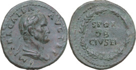 Galba (68-69). AE Dupondius, June-August 68 AD. Obv. Laureate and draped bust right. Rev. SPQR/ OB/ CIV SER within oak wreath. RIC I (2nd ed.) 287. AE...