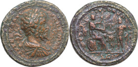 Septimius Severus (193-211). AE Bi-Medallic As, Rome mint, 200-201 AD. Obv. SEVERVS AVG PART MAX. Laureate, draped and cuirassed bust right. Rev. REST...