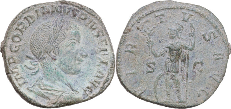 Gordian III (238-244). AE Sestertius, Rome mint, 240 AD. Obv. IMP GORDIANVS PIVS...