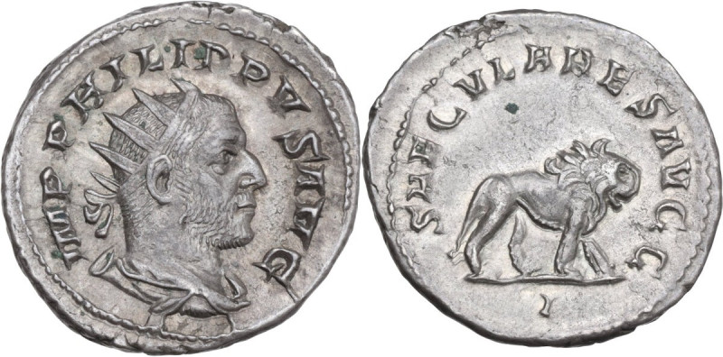 Philip I (244-249). AR Antoninianus. Ludi Saeculares issue, commemorating the 10...