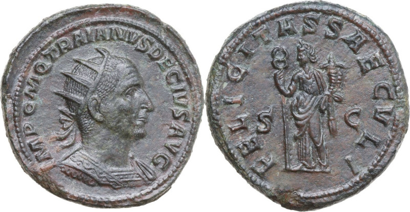 Trajan Decius (249-251). AE Double sestertius, Rome mint, 249-251 AD. Obv. IMP C...