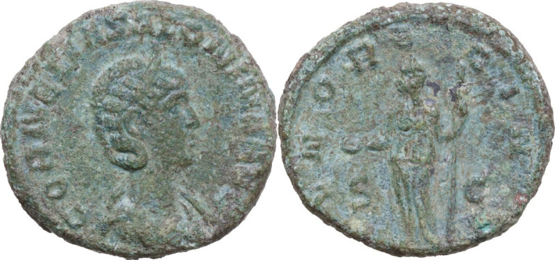 Salonina, wife of Gallienus (died 268 AD). AE As, Rome mint, 255-256 AD. Obv. CO...