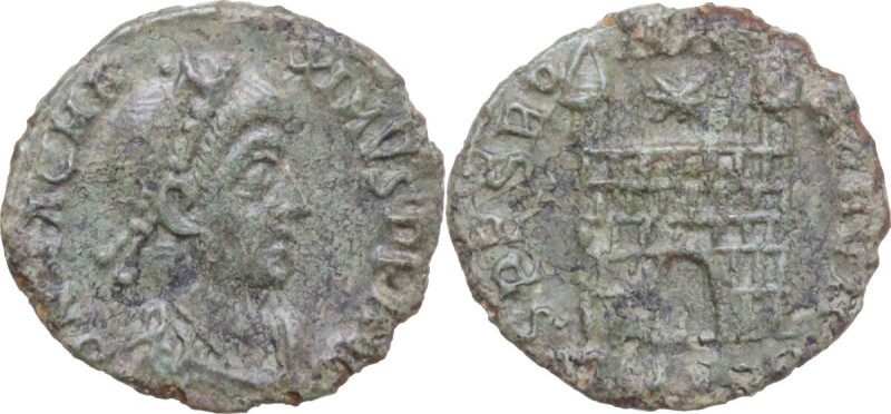 Magnus Maximus (383-388). AE 13.5 mm, Uncertain mint. Obv. DN MAG MAXIMVS P F AV...