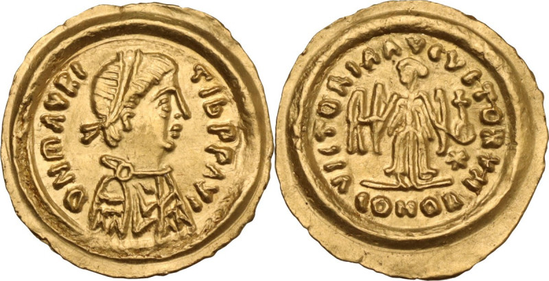 The Lombards, Lombardy. Time of Authari-Agilulf (c. 568-690 AD). AV Tremissis. P...