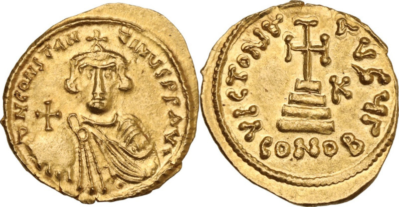 Constans II (641-668). AV Solidus, Rome mint. Obv. dN CONSTANTINЧS PP AVI. Bust ...