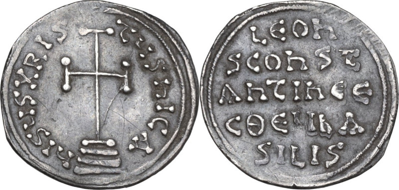 Leo III the 'Isaurian', with Constantine V (720-741). AR Miliaresion, Constantin...