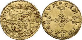Ferrara. Alfonso II d'Este (1559-1597). Scudo d'oro del sole. D/ Stemma Este coronato. R/ Croce ornata. CNI 81/91; MIR (Emilia) 305; Fried. 272. AU. 3...