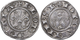 Firenze. Repubblica (sec. XIII-1532). Fiorino di stella da 12 denari o 1 soldo, I serie ante 1260. D/ Il giglio di Firenze. R/ Mezzo busto di San Giov...