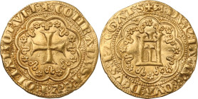 Genova. Simon Boccanegra, IV doge (1356-1363). Genovino d'oro. D/ Castello in cornice d'archi decorati. R/ Croce patente in cornice d'archi decorati. ...