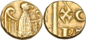 Messina. Federico II di Svevia (1197-1250). Tarì. D/ Aquila ad ali spiegate volta a destra. R/ Croce latina; ai lati, IC XC - NI KA (Gesù Cristo Vitto...