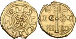 Messina. Federico II di Svevia (1194-1250). Multiplo di tarì. D/ Cinque globetti disposti a fiore; nel giro esterno, legenda pseudo-cufica. R/ Lunga c...