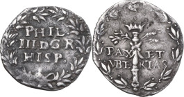 Napoli. Filippo III di Spagna (1598-1621). 3 cinquine. D/ PHIL / III D G R/ HISP entro corona d'alloro. R/ PAX ET/ VBERTAS. Scettro coronato con ramo ...