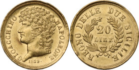 Napoli. Gioacchino Murat (1808-1815). 20 lire 1813. D/ Testa a capo nudo a sinistra. R/ 20 / LIRE in corona di rami lunghi d'ulivo e alloro. Cf. P/R -...