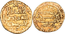 Italia Meridionale. Aghlabidi, Ibrahim II ibn Ahmad (261-289 AH / 875-902 DC). Robai o 1/4 Dinar, senza nome di zecca, datato 275 AH. D/ Legenda cufic...