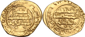 Palermo. Califfi Fatimidi, Al-Zahir (411-427 AH / 1021-1036 DC). Robai o 1/4 Dinar, zecca di Mansuriya, datato [42]9 AH. D/ Legenda cufica su tre righ...