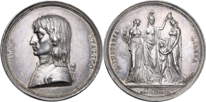 Napoleone Bonaparte (1769-1821). Medaglia 1797 per la Costituzione della Repubbl...