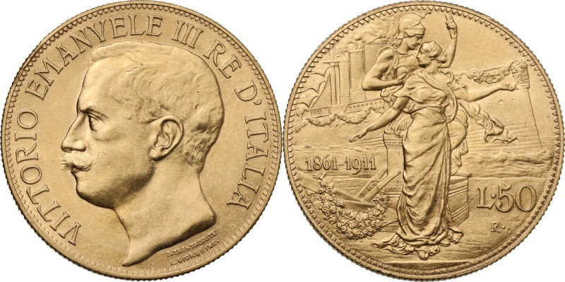 Vittorio Emanuele III (1900-1943). 50 lire 1911 cinquantenario dell'Unità d'Ital...