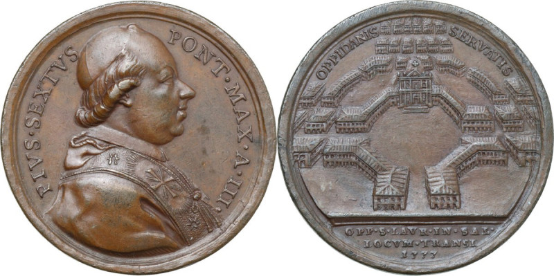 Pio VI (1775-1799), Giovanni Angelo Braschi. Medaglia A. III per la fondazione d...