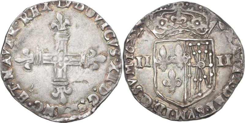 France. Louis XIII (1610-1643). Quart d'Ecù 1622, Navarre. Duplessy 1336; Ciani ...