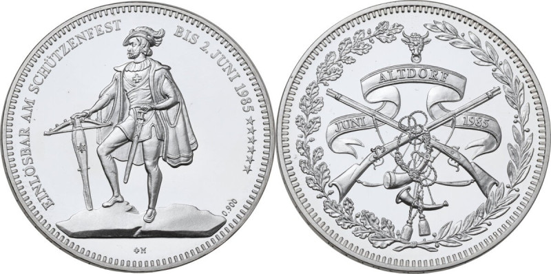 Switzerland. Confederation (1848- ). Altodorf Shooting Festival. 50 francs 1985,...