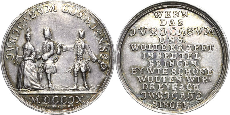 Akademien, Schulen, Universitäten
Leipzig Silbermedaille 1709 (Chr. Wermuth) Sp...