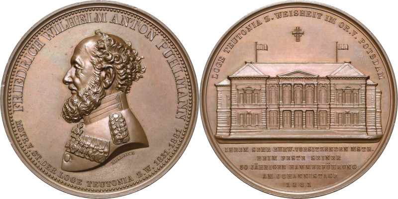 Freimaurer
 Bronzemedaille 1881 (W. Kullrich) 50-jähriges Jubiläum des Generala...