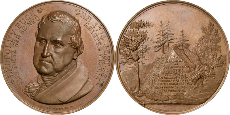 Geowissenschaften
 Bronzemedaille 1853 (E. Weber) Geologe Leopold von Buch, Wid...