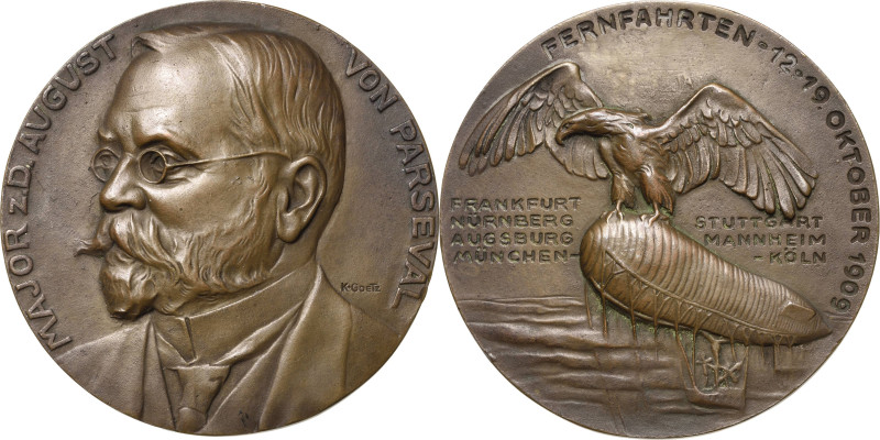 Medailleur Goetz, Karl 1875-1950
 Bronzegussmedaille 1909. Fernfahrten der Pars...