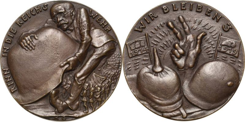 Medailleur Goetz, Karl 1875-1950
 Bronzegussmedaille 1919. Standhaftigkeit der ...