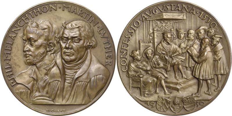 Medailleur Goetz, Karl 1875-1950
 Bronzemedaille 1930. 400-Jahrfeier der Augsbu...