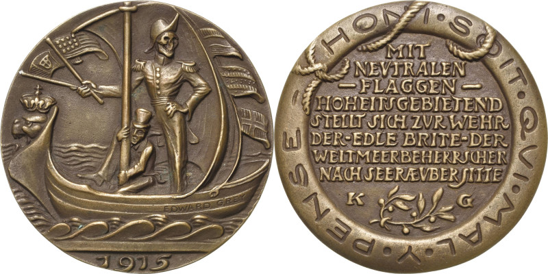 Sammlung Martin Kißkalt - Medailleur Karl Goetz
 Bronzegussmedaille 1915. Flagg...