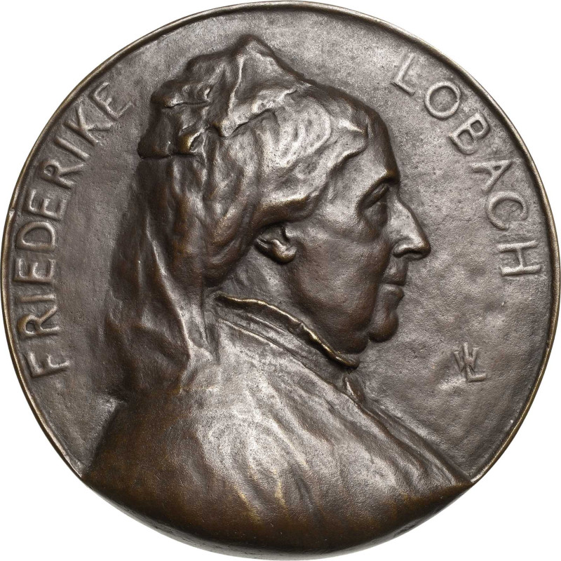 Medailleur Lobach, Walter 1863-1929
 Einseitige Bronzegussmedaille o.J. Frieder...