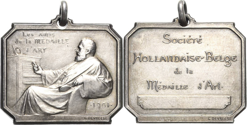 Numismatik und Prägetechnik
 Kleine Silberplakette 1901 (G. Devreese) Holländis...