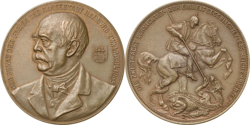 Personenmedaillen
Bismarck, Fürst Otto von 1815-1898 Bronzemedaille 1895 (F. Sc...