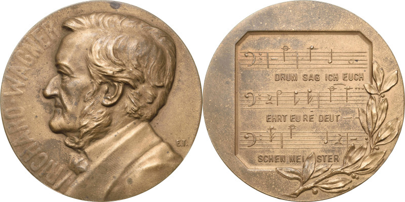 Personenmedaillen
Wagner, Richard 1813-1883 Bronzemedaille o.J. (E. Torff) Rich...