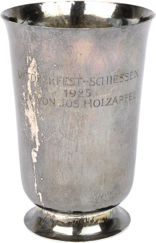 Schützenmedaillen - Schützenpokale
München Silberbecher o.J. (graviert 1925). O...