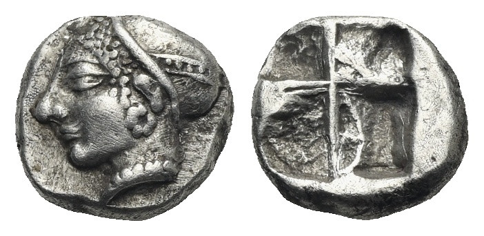 Ionia. Phocaea. Early 5th Century BC. Diobol (Silver, 9.87 mm, 1.30 g). Female h...
