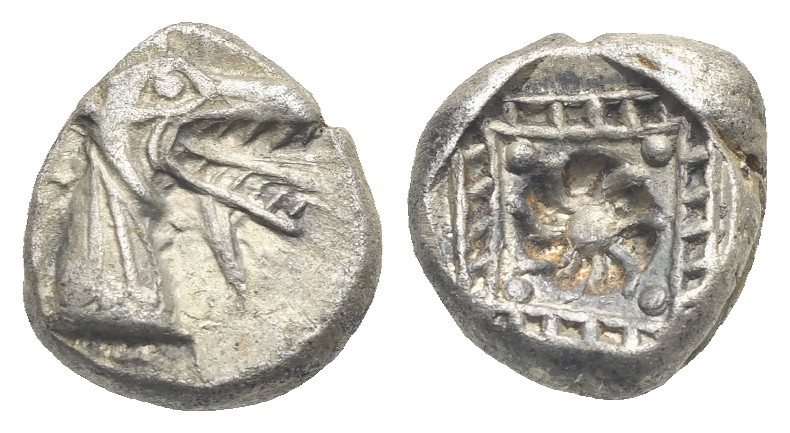 Caria. Halikarnassos. Circa 500-480 BC. Hecte (Silver, 10.00 mm, 1.88 g) Milesia...