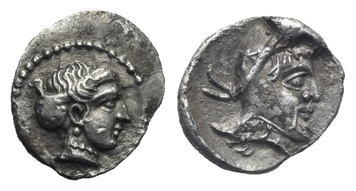 Cilicia. Tiribazos, Satrap of Lydia. Mallos. Circa 388-380 BC. Obol (Silver, 9.6...