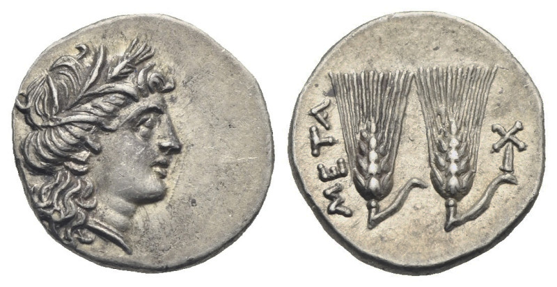 Lucania. Metapontion, Punic occupation. Circa 215-207 BC. Quarter Shekel (Silver...