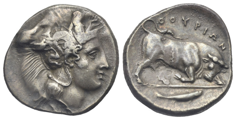 Lucania. Thourioi. Circa 400-350 BC. Didrachm (Silver, 22.68 mm, 7.67 g). Head o...