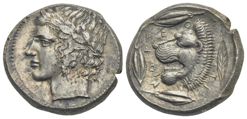 Sicily. Leontinoi. Circa 455-430 BC. Tetradrachm (Silver, 26.15 mm, 17.34 g) str...