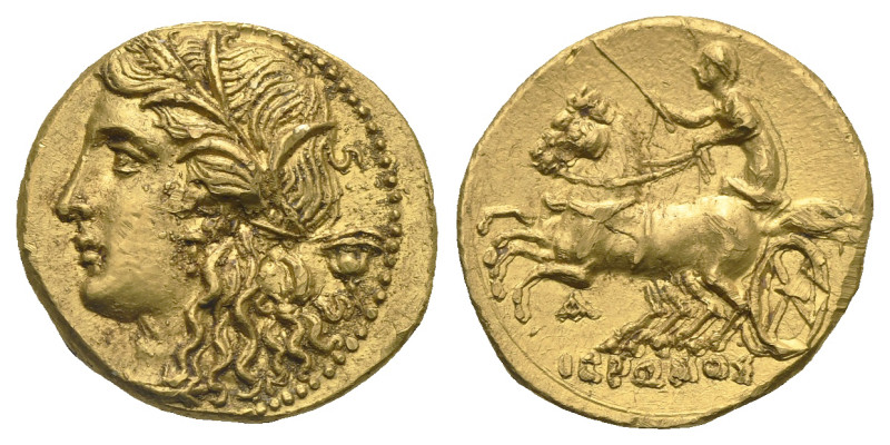 Sicily. Syracuse, Hieron II. Circa 220-217 BC. 60 Litrai or Dekadrachm (Gold, 17...