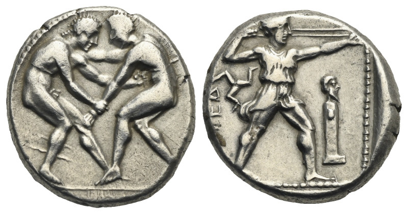 Pamphylia. Aspendos. Circa 420-370 BC. Stater (Silver, 21.97 mm, 10.91 g). Two n...