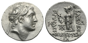 Kings of Cappadocia. Ariarathes IV Eusebes. Eusebeia-Mazaka, circa 130-129 BC. Drachm (Silver, 19.3 mm, 4.14 g). Diademed head right. Rev. ΒΑΣΙΛΕΩΣ - ...