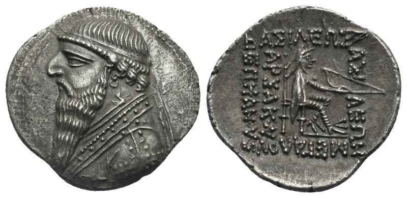 Kings of Parthia. Mithradates II. Ekbatana, circa 109-95 BC. Drachm (Silver, 22....