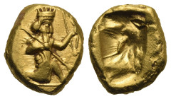 Achemenid Empire. Time of Darius I to Xerxes II. Sardes, circa 485-420 BC. Daric (Gold, 13.34 mm, 8.28 g). The Great King or hero in kneeling-running ...