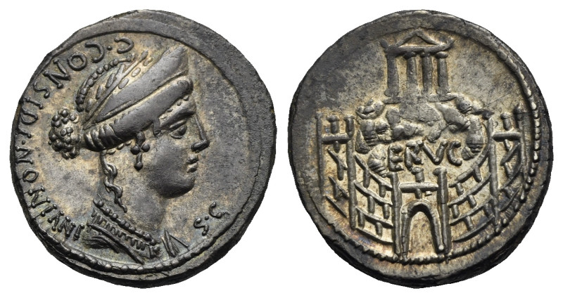 C. Considius Nonianus, 57 BC. Denarius (Silver, 17.87 mm, 3.73 g) Rome. C CONSID...